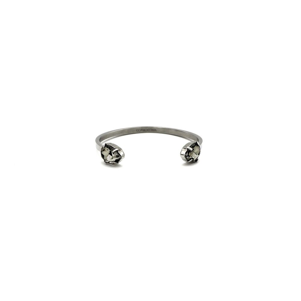 Waldor & Co. Pear Zircon Steel Cuff Bracelet